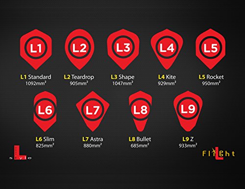 L-style L3d Shape Dimple Champagne Dart Flights -Black