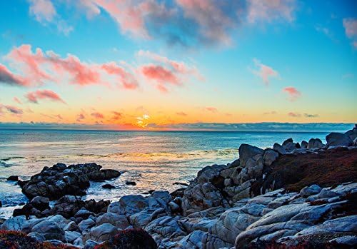 Sunset at Pebble Beach - Scenic Photographic Poster Print (16" x 20")
