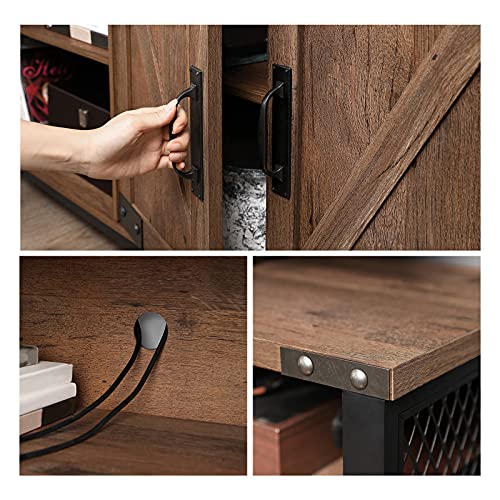 VASAGLE TV Stand for 55Inch TV with Barn Doors, Entertainment Center and TV Console, TV