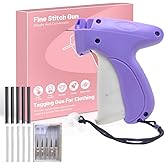 AYPiwga Stitch Gun for Clothes, Quick Clothing Fixer,Retail Tagging Gun for Clothing,ncludes 6 Needlesand 1000 white & 1000 Black Mini Fasteners PURPLE-WHITE