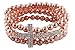 2 Pieces of Rose Gold Iced Out Sideways Cross Style Beaded Stretch Bundle Bracelet