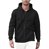 JIHUILAI Men's Fleece Hoodies with Zipper Lightweight Long Sleeve Active Mens Jackets Sports Full Zip Sweatshirts, S-3XL