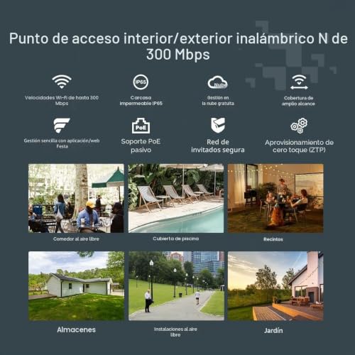 TP-Link Festa F41-Outdoor Access Point N300, Free Cloud Management, Passive PoE Support, IP65 Weatherproof for Outdoor Environments, Powerful Coverage