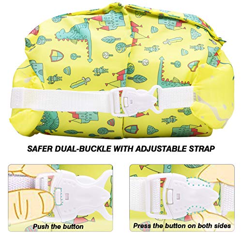 Qshare Kids Life Jacket Vest for Children, Swim Aid Floats for Swimming Pool, Learn to Swim for 25lbs to 55lbs Toddlers (Dinosaur) - Thumbnail 4