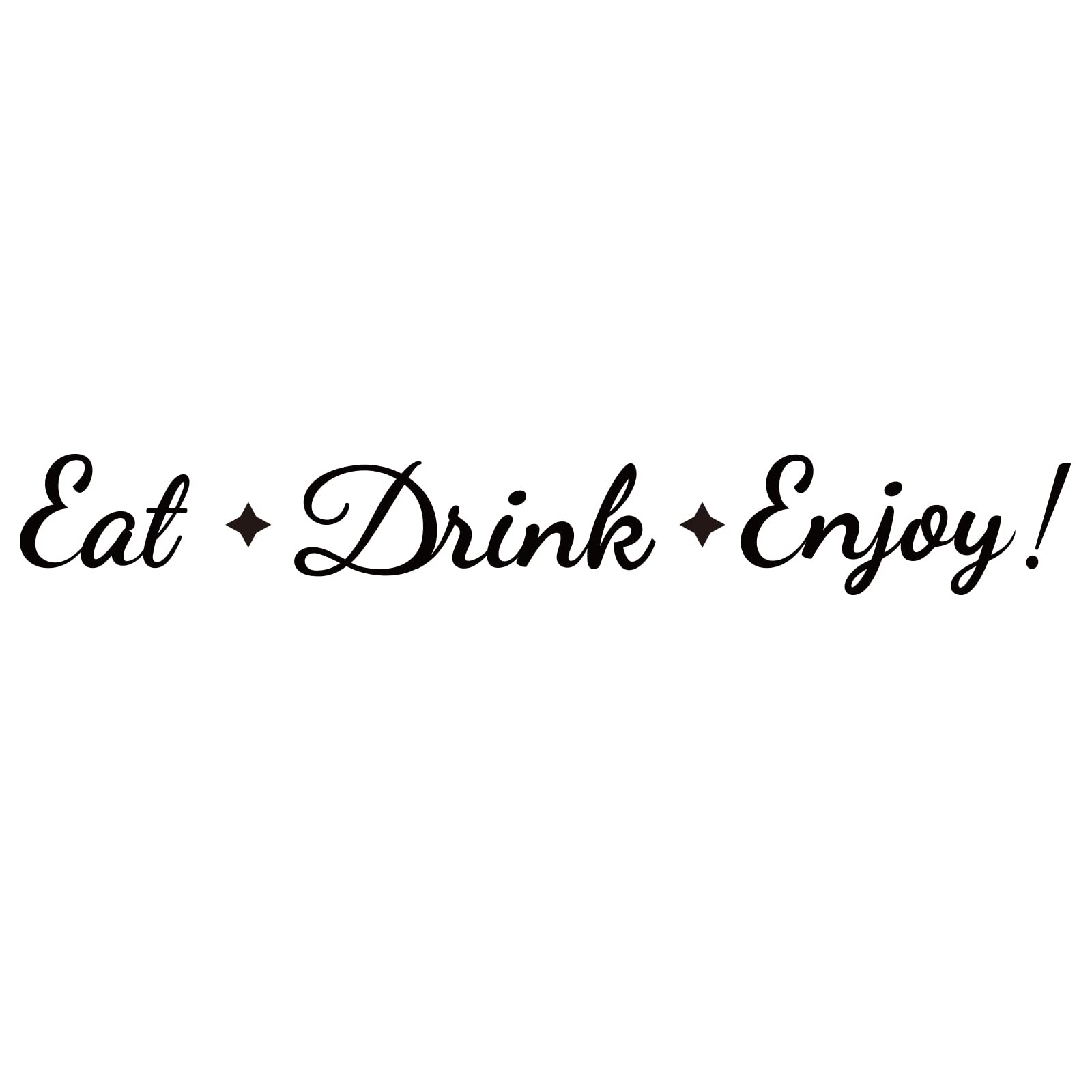 SUPERDANT Eat Drink Enjoy Quotes Wall Stickers Vinyl Wall Decor Stickers DIY Saying Wall Art Decal Sticker Home Decoration for Living Room, Bedroom, Bathroom, Black(68x13cm)