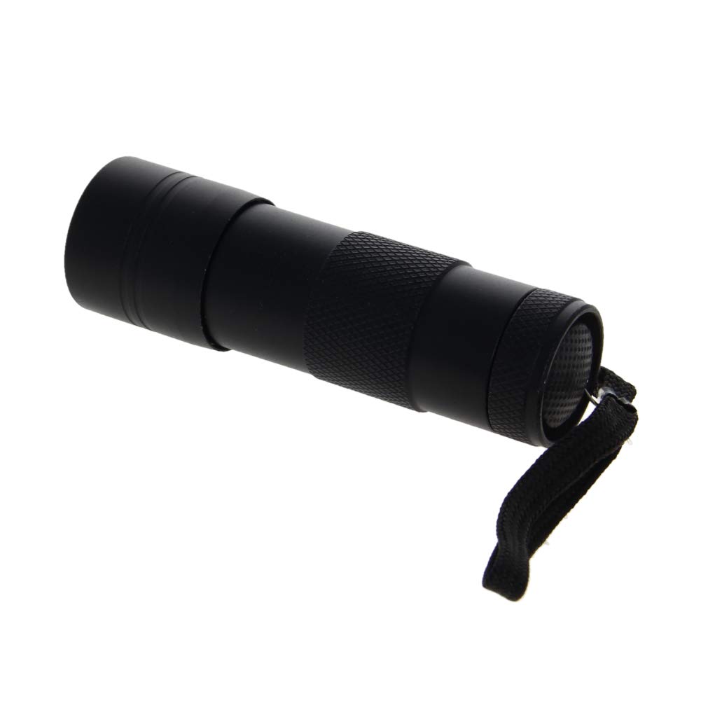 Othmro UV Mini 12 LED Aluminum Flashlight Ultraviolet Blacklight Torch with Lanyard AAA Battery Not Included Black for Pet Stains, Bed Bug and Scorpions