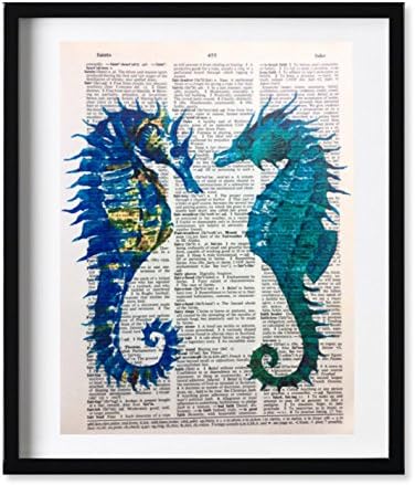 Dictionary Art Print - Coastal Seahorse