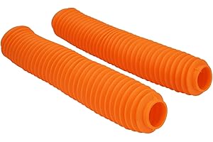 YSMOTO Universal Motorcycle Front Fork Boots Shock Universal Absorber Covers Protector Rubber Dust Gator Guard Gaiters For Most Dirt Bike, Orange