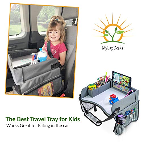 MyLapDesks Kids Travel Tray Dry Erase Tray with Markers, Car Seat