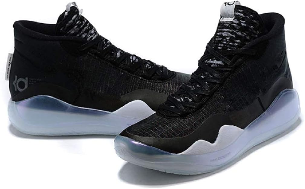 Zoom KD 12 Men's Cushion Basketball Shoes Black/White Clothing