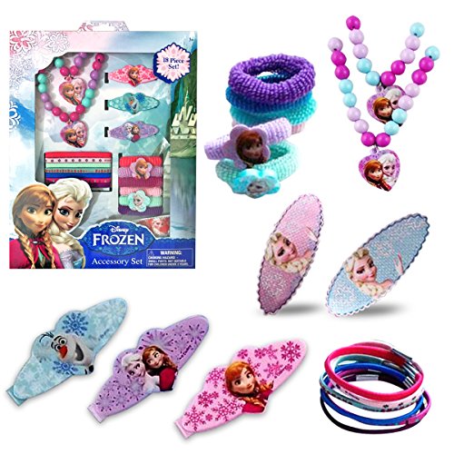 Best Frozen Jewelry - Elsa and Anna 18 Pieces Set - Disneys Frozen Deluxe Jewelry Kit includes BONUS Set of Hair Pins + 3 Coloring + 2 Origami Downloadable books