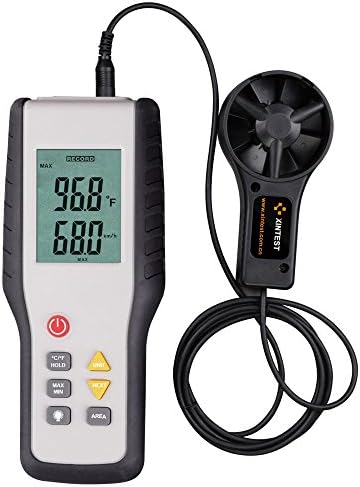 RockFire Profession Digital Anemometer for Air Velocity, Air Flow, Temperature,
