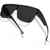 MACJERO Polarized Fit Over Glasses Sunglasses for Men Women,One Piece Design UV400 Protection