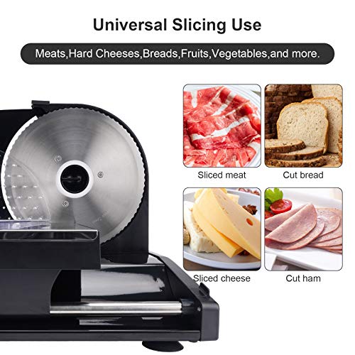 PTHHPS Meat Slicer Electric Deli Food Slicer with Removable Stainless