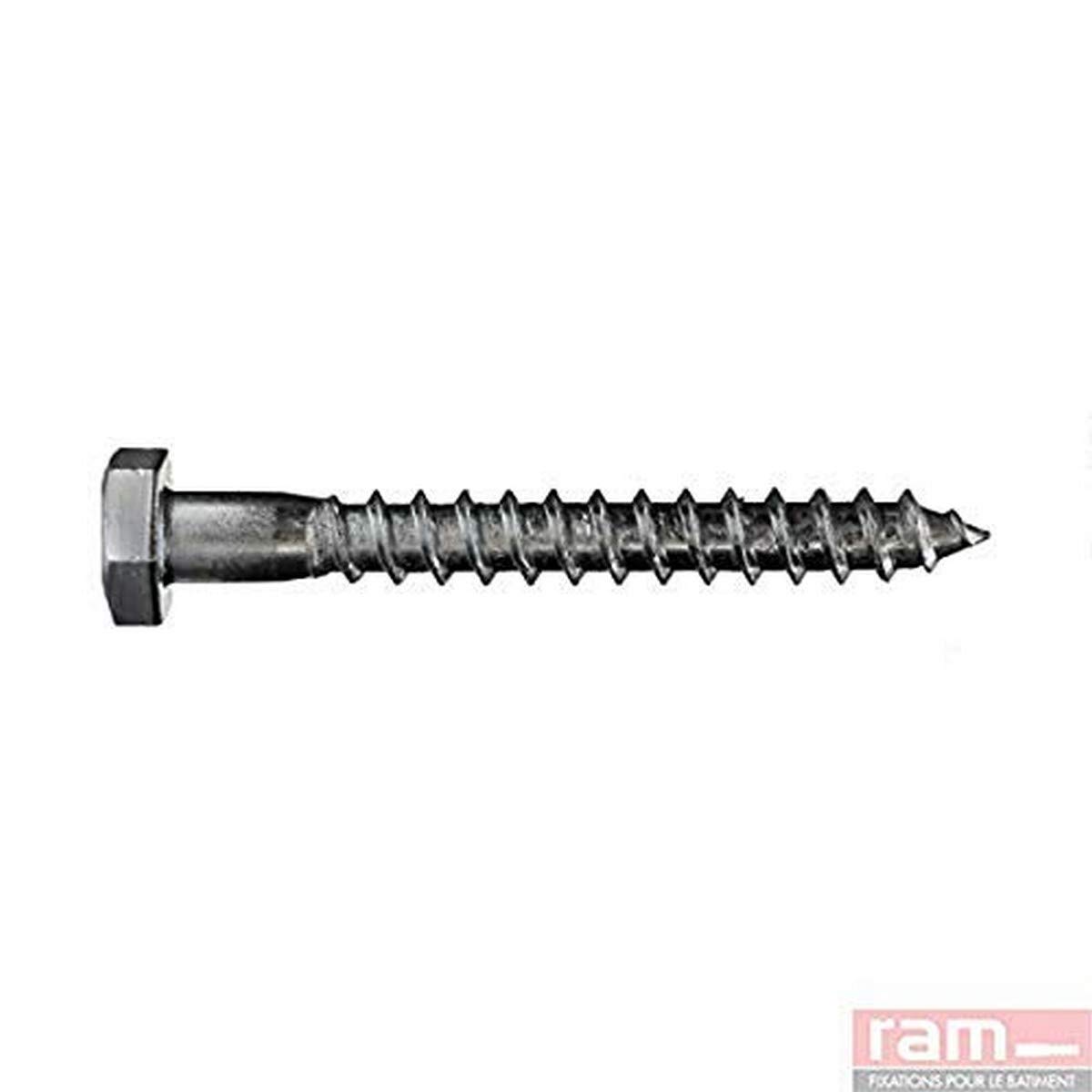 Coach Screw Galvanised Steel 10 mm x 100 mm Pack of 10 Grey