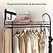 LANGRIA Compact Free-Standing Garment Rack Made of Sturdy Iron with Spacious Storage Space, 2 Shelves, 1 Clothes Hanging Rod, Heavy Duty Clothes Organizer for Bedroom, Entryway (Black)