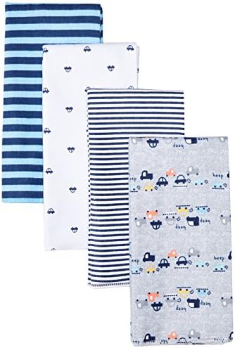 Gerber Baby Boys' 4 Pack Flannel Burp Cloths
