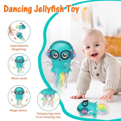 Dancing and Creeping Medusa Toy with Light and Music, Birthday | Dancing and Crawling Jellyfish Toy, Electric Crawling Jellyfish Toy, Funny Birthday Gift