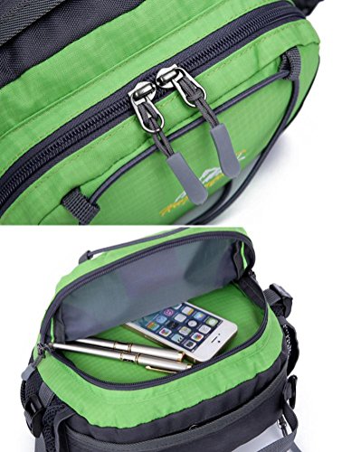 Han Shi- Sports Bag, Waterproof Running Belt Bum Waist Pouch Fanny Pack Camping Sport Hiking Shoulder Bag (Green)