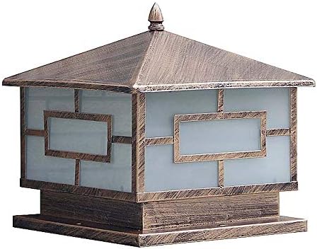 Lexluy Outdoor Post Lantern Waterproof Courtyard Door Pillar Wall Headlight Waterproof Wall Lamp Railing Villa Community Gate Stone Die-cast Aluminum Square Column Lamp Waterproof IP44
