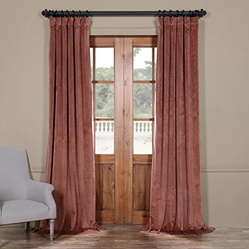 HPD HALF PRICE DRAPES VPYC-161234-96 Heritage Plush Velvet Curtain, 50 x 96, Wild Rose