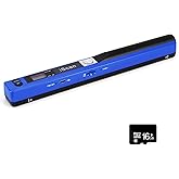 AOZBZ Portable Document Scanner - 900DPI Handheld Portable Scanner Image Scanner Scanning Wand A4 Colour Photo Mobile Scanners Handy Scan, JPG/PDF Format, with 16G SD Card (Blue)