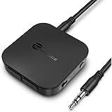 TaoTronics Bluetooth 5.0 Transmitter/Receiver, Wireless 3.5mm Audio Adapter (Low Latency, Pair 2 at Once, for TV/Car Sound Sy