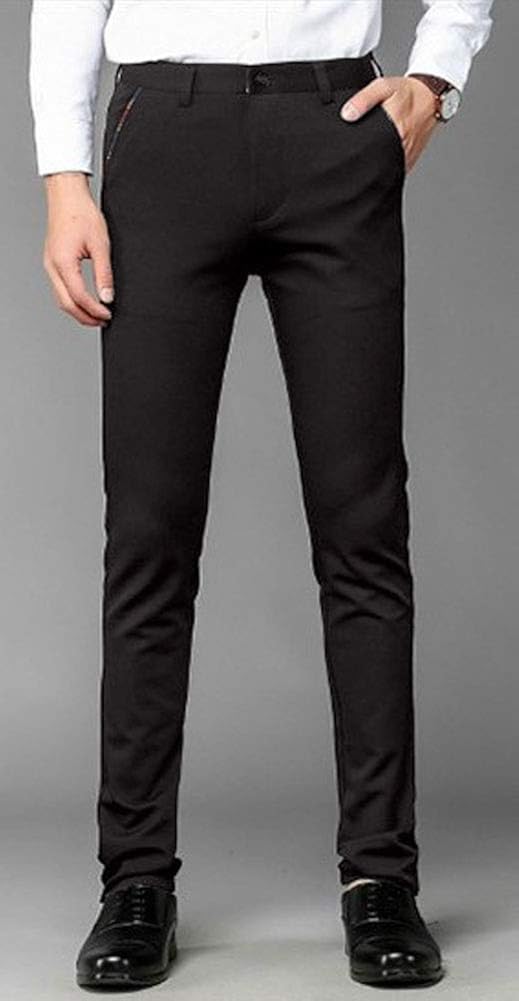plaid&plain men's stretch dress pants slim fit skinny suit pants