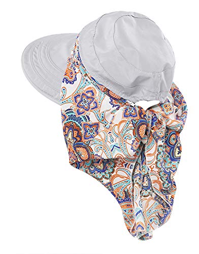 Bellady Big Brim Foldable Hat Summer Beach Cotton Sun Hat Floppy Sunblock Hats Visor,Light Grey