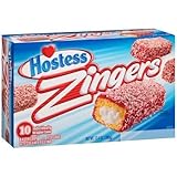 Hostess Zingers Raspberry-Iced Cake with Creme Filling, 10 Per Box (Pack of 2)