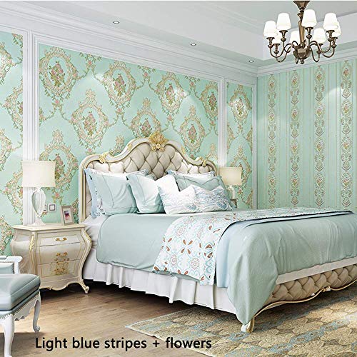 XHHWZB Victorian Damask Embossed Textured Wallpaper, Non-Woven 3D Print Environmental Durable Wallpaper for Home/Kitchen Office (Color : Style E)