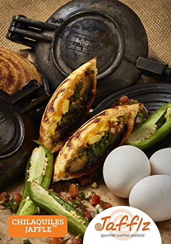 Jafflz Vegetarian Ready-to-Eat Pre-Made Sandwiches Healthy Breakfast Sandwiches Frozen Gourmet Frozen Appetizers Toasted Pocket Sandwiches - 12 Count (Chilaquiles Jaffle)