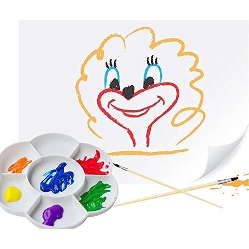 LUCKSTAR Paint Palette, 1PC Plastic Plum Blossom Shaped Paint Palette Color Mixing Tray Paint Mixer Art Tool for Artist - Thumbnail 2
