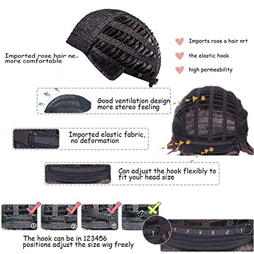 KEQISIQI Mens Wig 70s 80s Disco Costume Wig Set Afro Short Curly Brown with Blonde Synthetic Wig for Cosplay Party Halloween Fashion