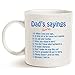 MAUAG Funny Dads Favorite Sayings Coffee Mug, Funny Dadisms Written in a Top Ten List, Best Birthday Gifts for Dad, Father Cup, White 11 Oz