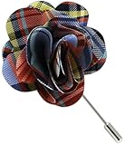 100% Silk Danbury Plaid Tangerine Lapel Pin