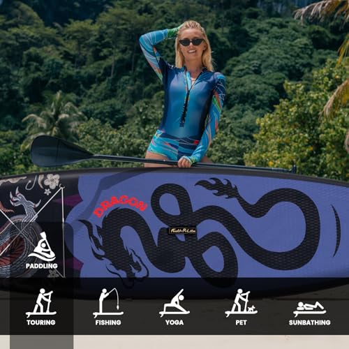 FEATH-R-LITE Tabla de Paddle Surf Inflable Multifuncional con Bomba Manual, Mochila Sup, Correa, Remo Ajustable, para Adultos de Todos los Niveles de Habilidad