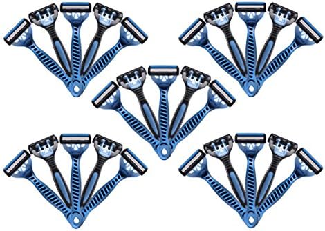 SuperMaxPro Triple blade disposable men's razors 25 count pack by Vass products