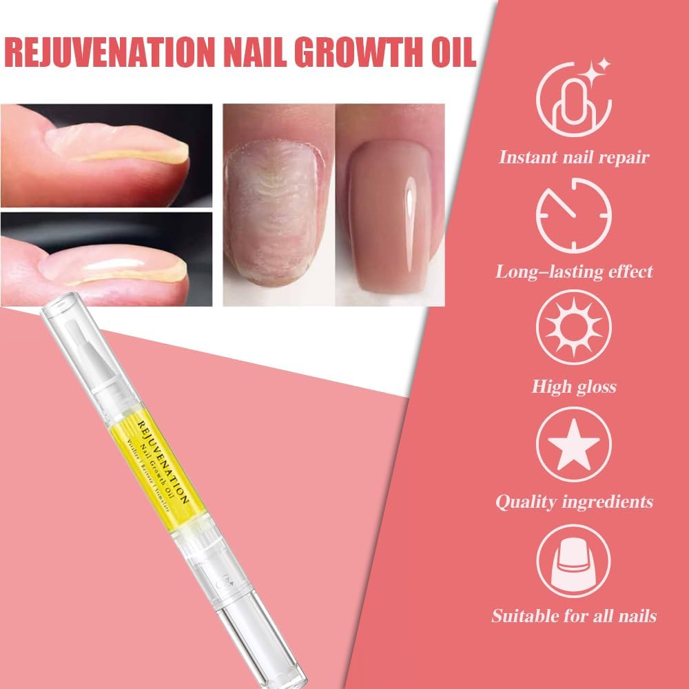 Nail Growth Oil, 2024 Upgrade Rejuvenation Nail Oil, Cosmetics Nail Growth Oil Pen, Cuticle Oil for Nails, Nail Strengthener for Moisturize Strengthen Brighten Nails Care (1) - Image 6