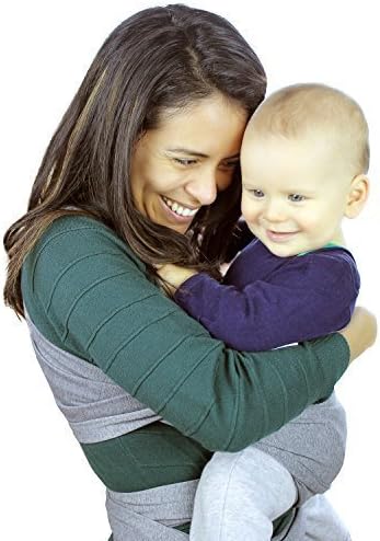 FLASH SALE - Nahbou Cotton Baby Wrap Carrier With Optional Rings for Knotless Carrying - Sling Carrier With Travel Bag (Dark Grey)