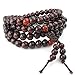 KONOV Mens Womens Wood Bracelet, 8mm Tibetan Buddhist Sandalwood Beads Prayer Mala Necklace, Red