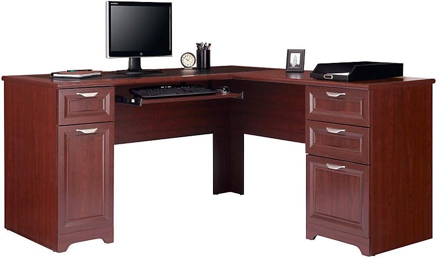 Realspace Magellan 59"W L-Shaped Desk, Classic Cherry