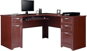 Realspace Magellan 59"W L-Shaped Desk, Classic Cherry