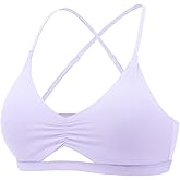YEOREO Women's Sports Bras Chilene Strappy Criss Cross Open Back Low Impact Removable Cups Gym Yoga Workout Bra