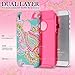 iPhone 5S Case, AnnBay For Apple iPhone 5/5S/SE Case Hybrid Cover Shock-Absorption TPU+PC and 2 Pieces Anti-Scratch High Impact Dual Layer Case Heavy Duty Case Armor Cover for iPhone 5 5S SE(Hot pink)