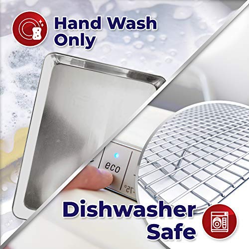 KITCHENATICS Jelly Roll Baking Pan & Cooling Rack Heavy Duty Aluminum Sheet Pan with Stainless