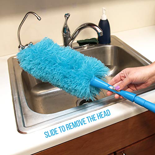 Hank HouseHold TriboDuster with Bonus Blinds Cleaner – Microfiber Duster for Cleaning with Extendable Telescoping Pole Up to 5ft6”! Ceiling Fan Dusters, Cobweb/Spider Web Brush and Blind Duster