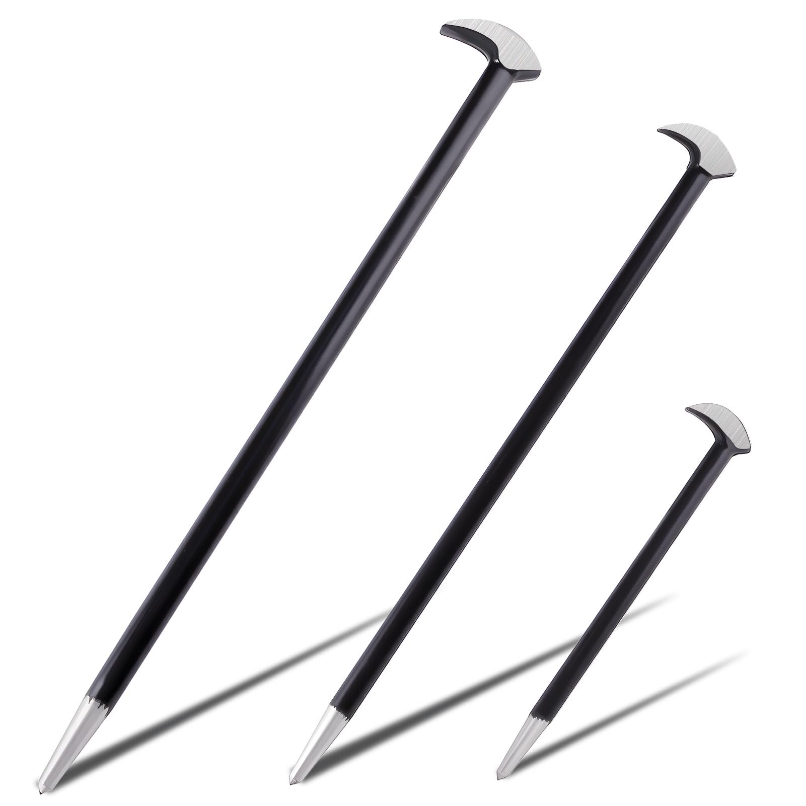 Photo 1 of LEONTOOL 3PCS Rolling Head Pry Bar Set Heavy Duty Indexing Pry Bar Set for Automotive Machinery Aligning & Prying, 6 Inch 12 Inch 16 Inch Automotive Pry Bars Hand Tool Pry Tool, Carbon Steel