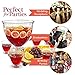 Glass Punch Bowl Set - 7 Piece Kit - Extra Large 2 Gallon Footed Bowl with Six 10.14oz Cups - Perfect Centerpiece for Party Buffets, Events, Receptions and Dinner Parties - Lux ‘n Lavish