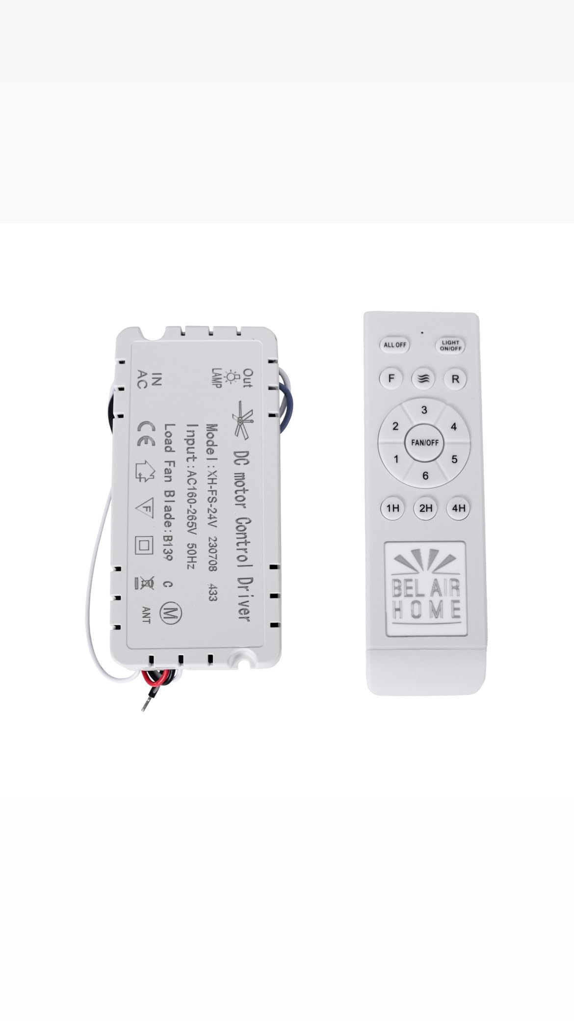 BEL AIR HOME - DC Motor Fan Remote Control Kit - Radio Frequency Signal Controller - Easy Installation, KIT RADIOFRECUENCIA